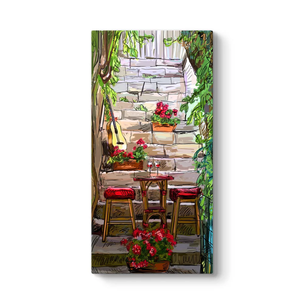 Eski İtalya Sokağı Cafe Tablosu - Model 7